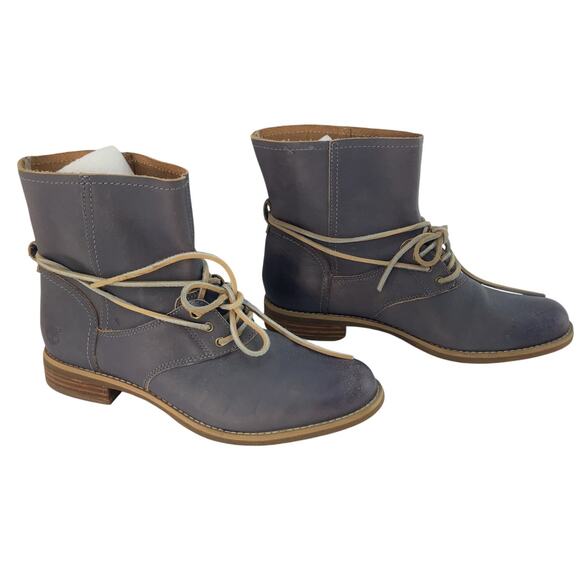 Timberland Savin Hill Gray Leather Ankle Boots Women’s Size 9 Preowned - Picture 1 of 6